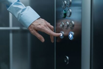 Photo by cottonbro studio: https://www.pexels.com/photo/close-up-shot-of-a-hand-pressing-an-elevator-button-8453040/